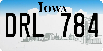 IA license plate DRL784