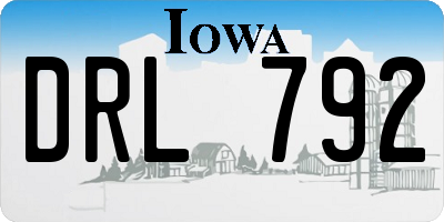 IA license plate DRL792