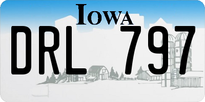 IA license plate DRL797