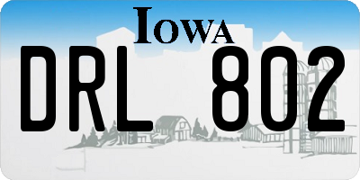 IA license plate DRL802