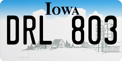 IA license plate DRL803