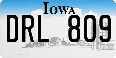 IA license plate DRL809