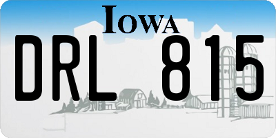 IA license plate DRL815