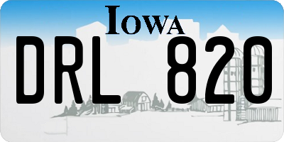 IA license plate DRL820