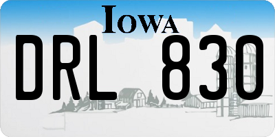 IA license plate DRL830