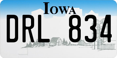 IA license plate DRL834