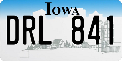 IA license plate DRL841