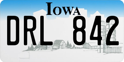 IA license plate DRL842