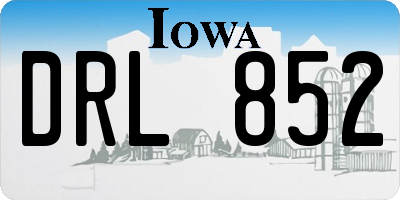 IA license plate DRL852