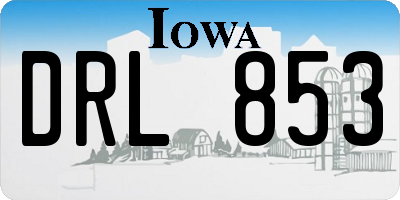 IA license plate DRL853