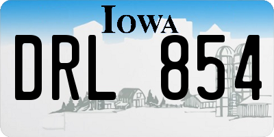 IA license plate DRL854