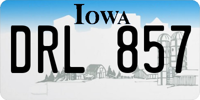 IA license plate DRL857