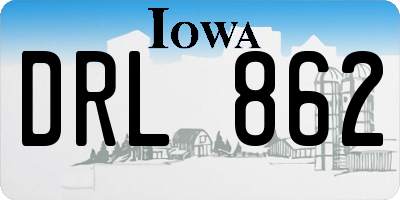 IA license plate DRL862