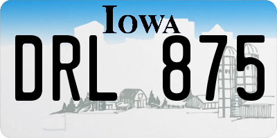 IA license plate DRL875