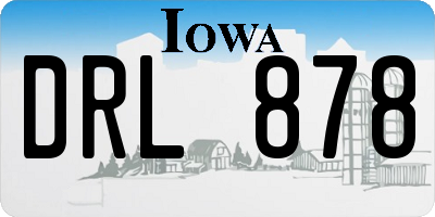 IA license plate DRL878
