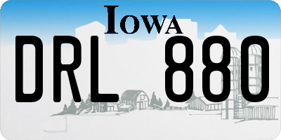 IA license plate DRL880