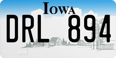 IA license plate DRL894