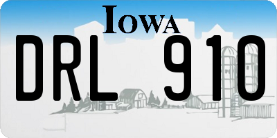 IA license plate DRL910