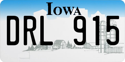 IA license plate DRL915