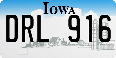 IA license plate DRL916