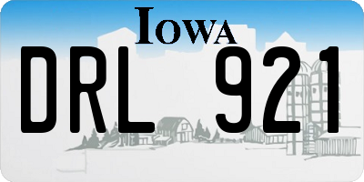 IA license plate DRL921