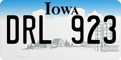IA license plate DRL923
