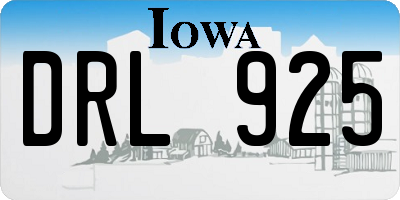 IA license plate DRL925
