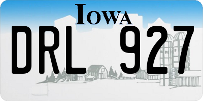 IA license plate DRL927