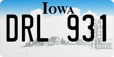IA license plate DRL931