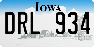 IA license plate DRL934