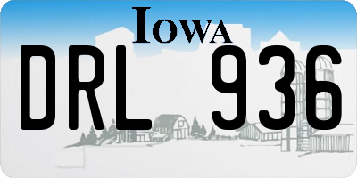 IA license plate DRL936