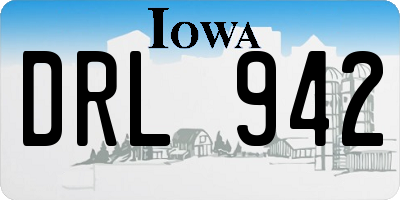 IA license plate DRL942