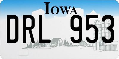 IA license plate DRL953