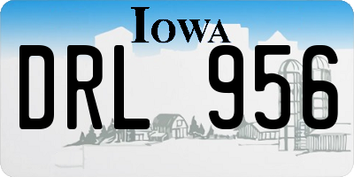 IA license plate DRL956