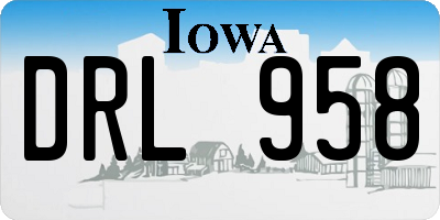 IA license plate DRL958