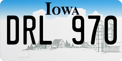 IA license plate DRL970