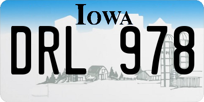 IA license plate DRL978