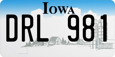 IA license plate DRL981