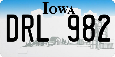 IA license plate DRL982