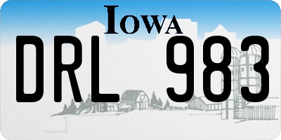 IA license plate DRL983