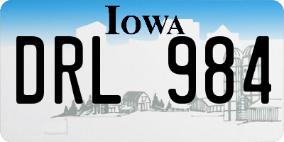IA license plate DRL984