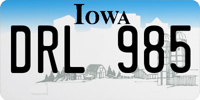 IA license plate DRL985
