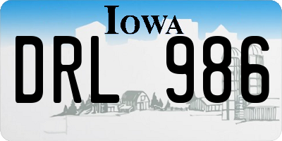 IA license plate DRL986