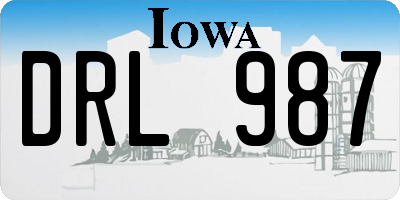 IA license plate DRL987