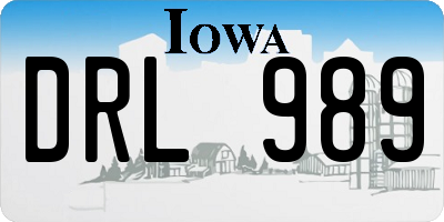 IA license plate DRL989