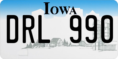 IA license plate DRL990