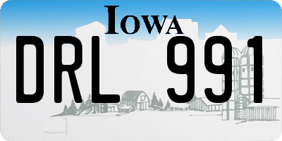 IA license plate DRL991
