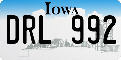 IA license plate DRL992