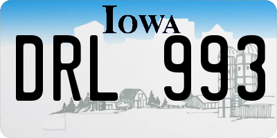 IA license plate DRL993