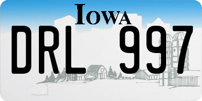 IA license plate DRL997